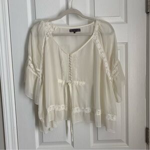 Buffalo David Bitton Sheer Cream Women's Top Size S/P‎